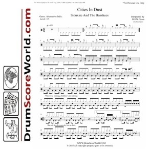 Siouxsie And The Banshees - Cities In Dust - Drum Sheet